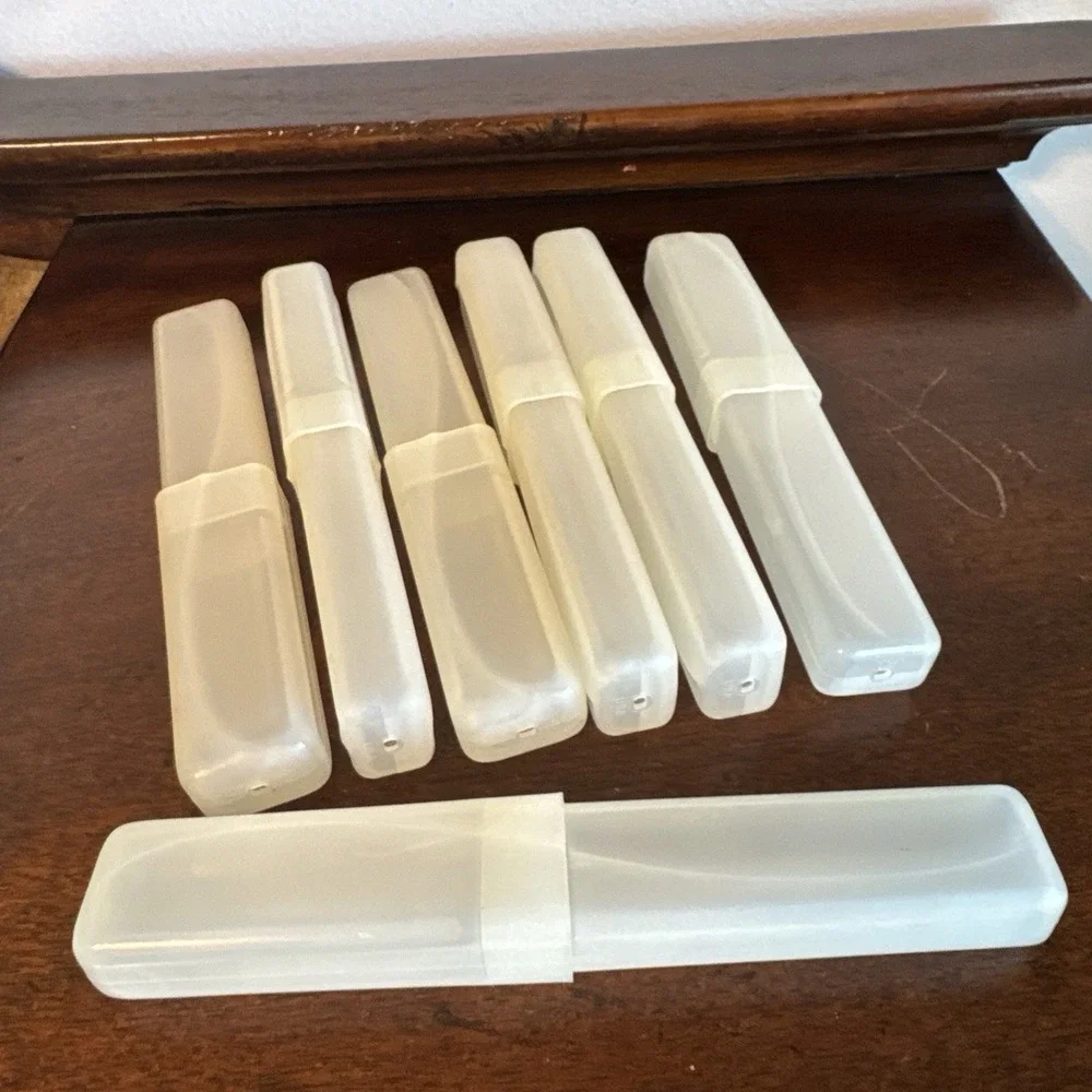 50 Pack Clear Toothbrush Cases Holder Container for Travel, Bathroom, School USA